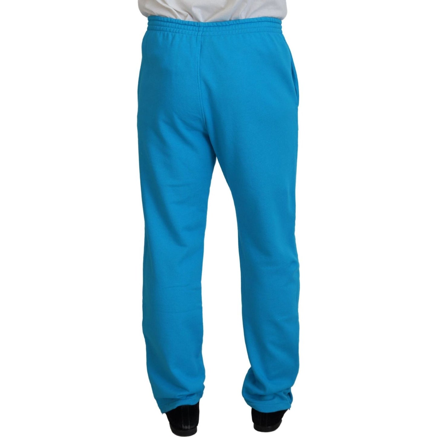 Dsquared² Light Blue Cotton Logo Print Casual Pants PAN74378-48