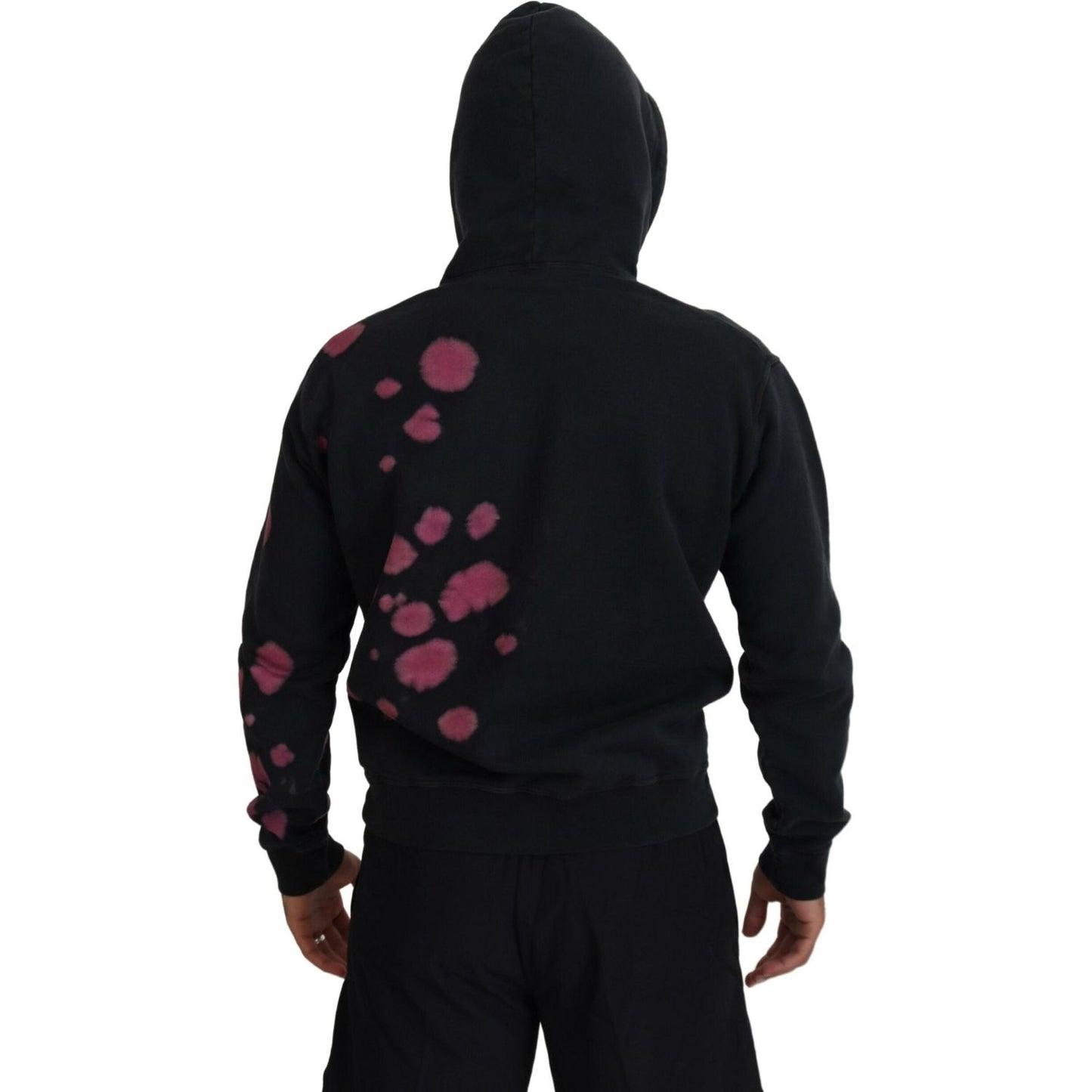 Dsquared² Black Tie Dye Cotton Hooded Sweatshirt Sweater TSH83475-48