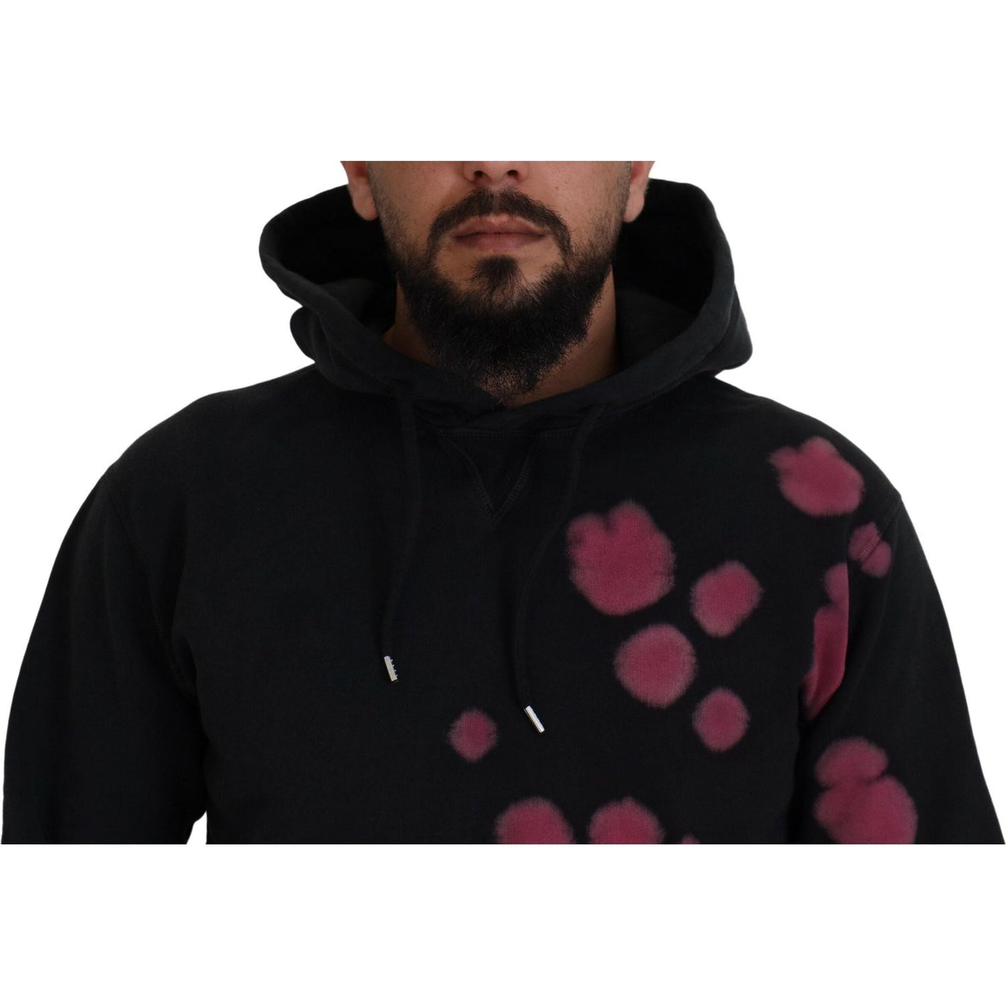 Dsquared² Black Tie Dye Cotton Hooded Sweatshirt Sweater TSH83475-48