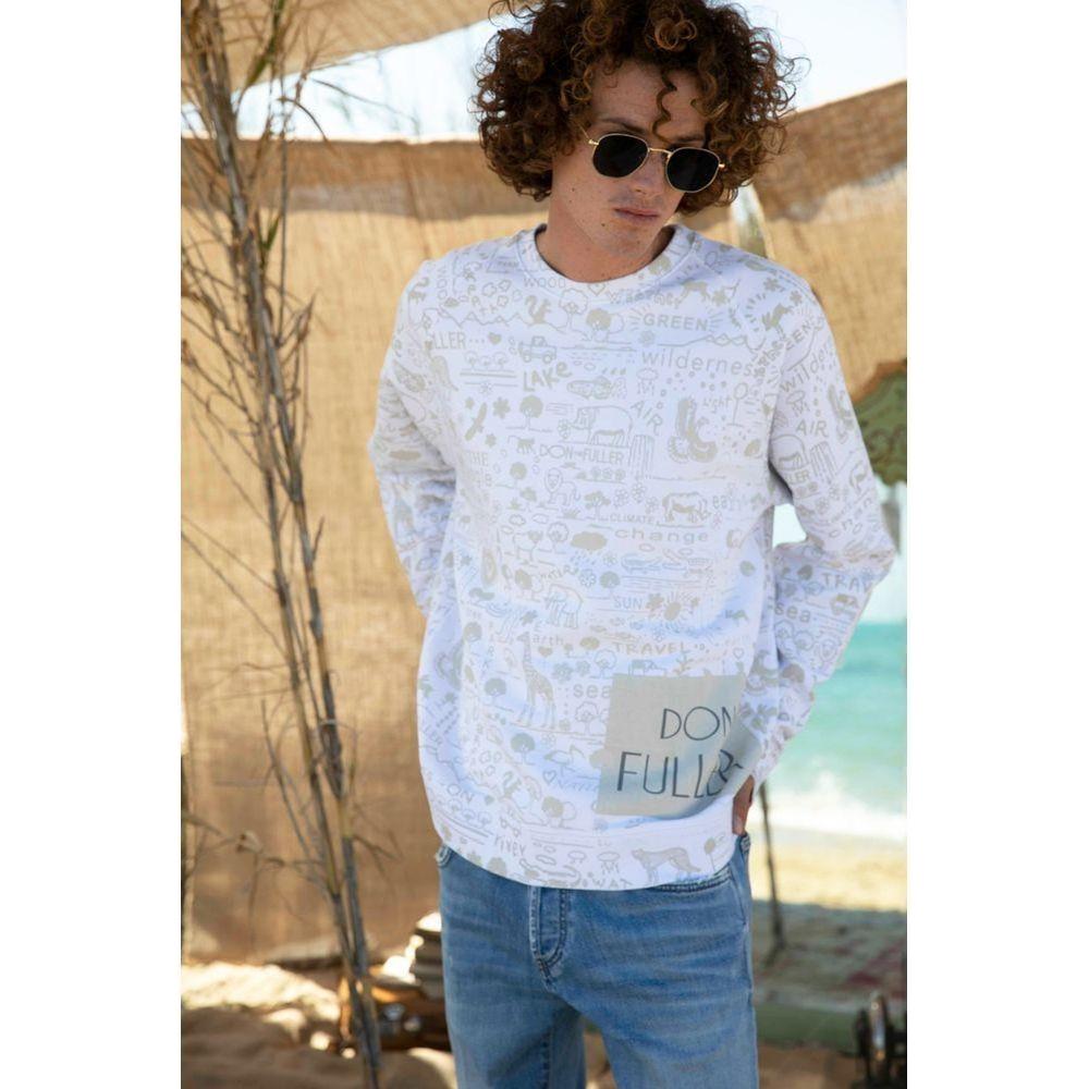 Don The Fuller White Cotton Sweatshirt