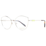 Emilio Pucci Silver Women Glasses Frame, cat eye metal full-rim with demo lenses, size 56-16-140, includes branded case.