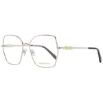 Emilio Pucci Gold Women Glasses Frame - Butterfly style, full-rim metal frame with demo lenses, includes branded case.