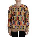 Dsquared² Brown Cotton Long Sleeve Crew Neck Printed Sweater Dsquared² Sienna