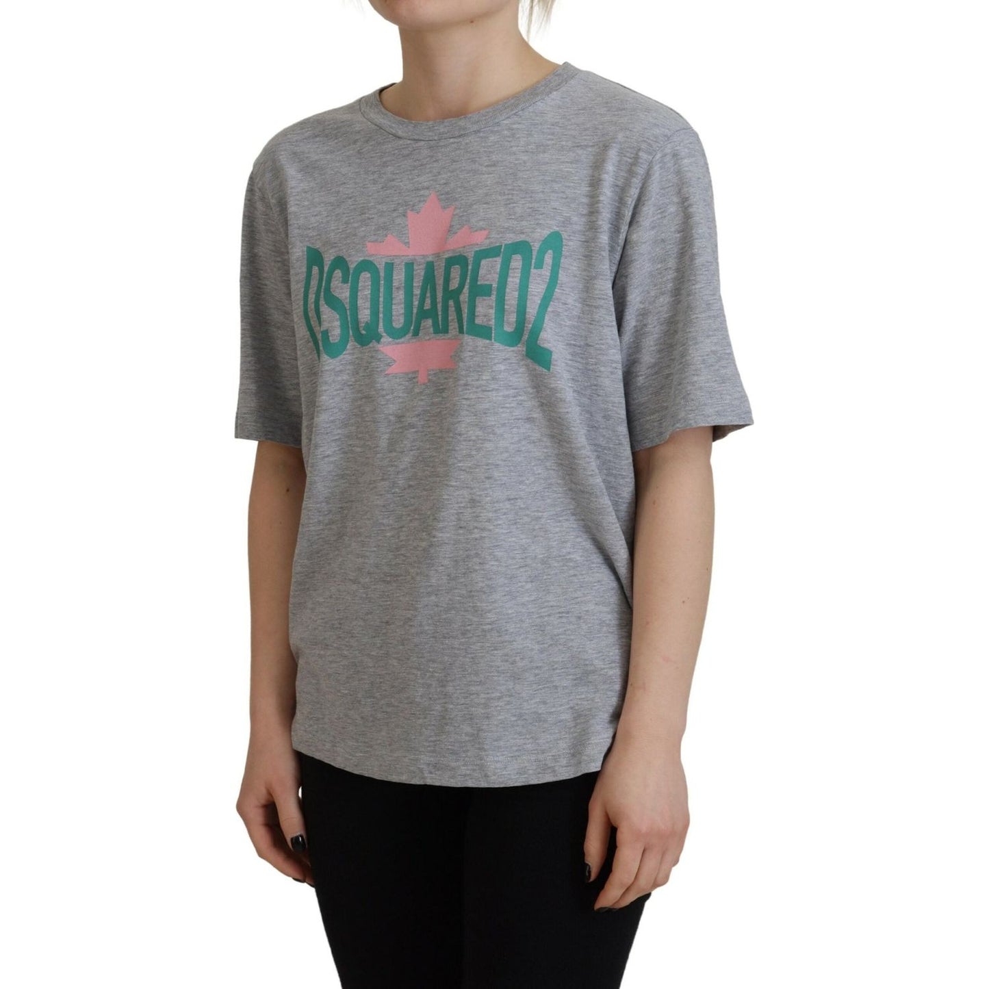Dsquared² Gray Logo Cotton Crewneck Short Sleeve Tee T-shirt