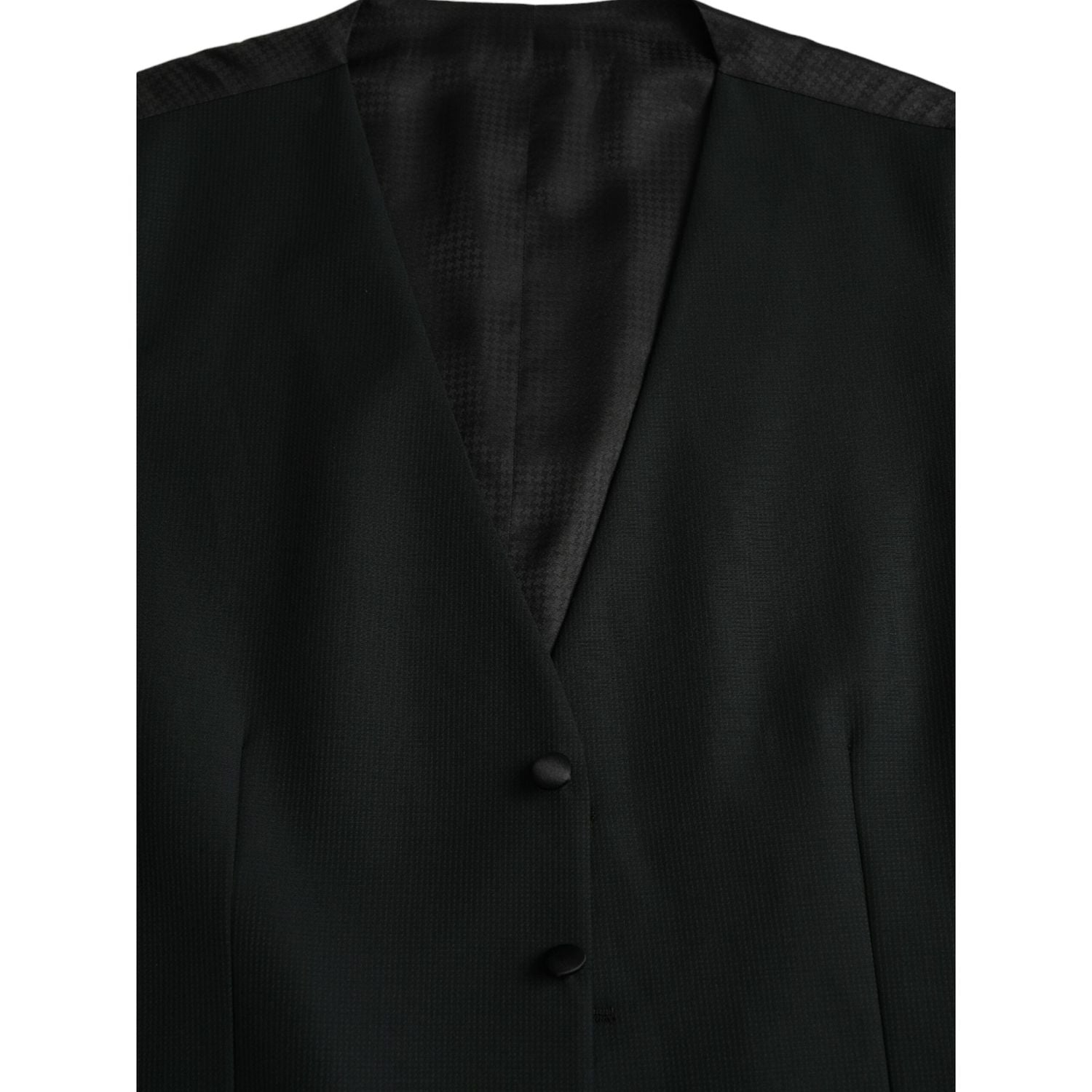 Dolce & Gabbana Black Wool Waistcoat Dress Formal Vest