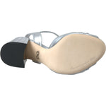 Dolce & Gabbana Silver Lambskin Leather Heels Sandals Shoes