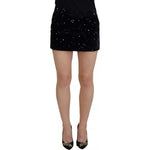 Dsquared² Black Embellished Mid Waist A-line Mini Skirt Dsquared² Rosy Brown