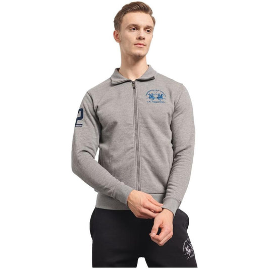 La Martina Gray Cotton Men's Sweater