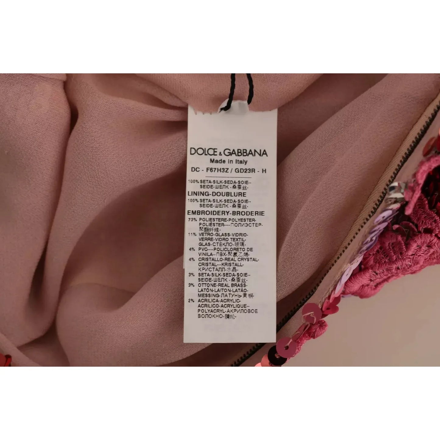 Dolce & Gabbana Pink Floral Sequined Crystal Gown Dress DR1679-40
