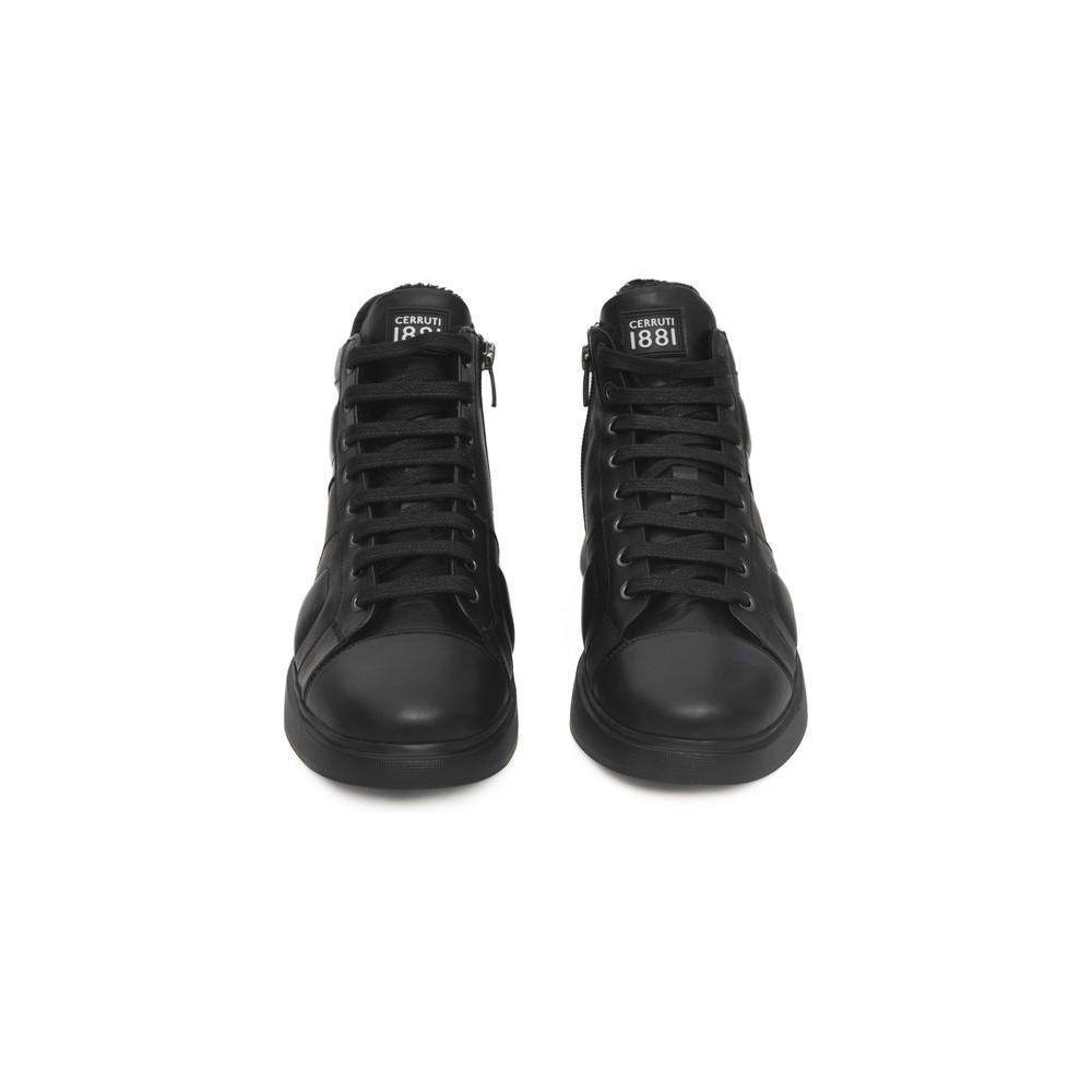 Cerruti 1881 Black Cowhide Women's High Sneaker