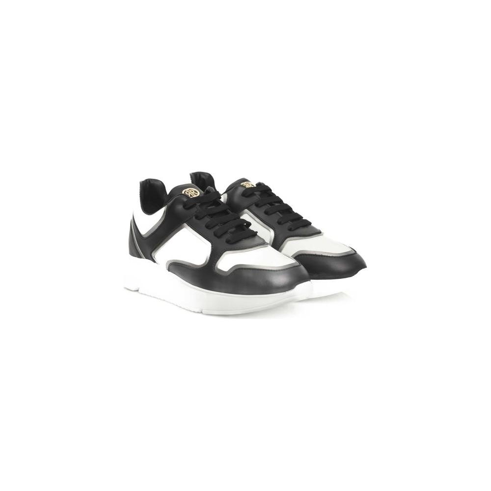 Cerruti 1881 Black And White Cowhide Sneaker