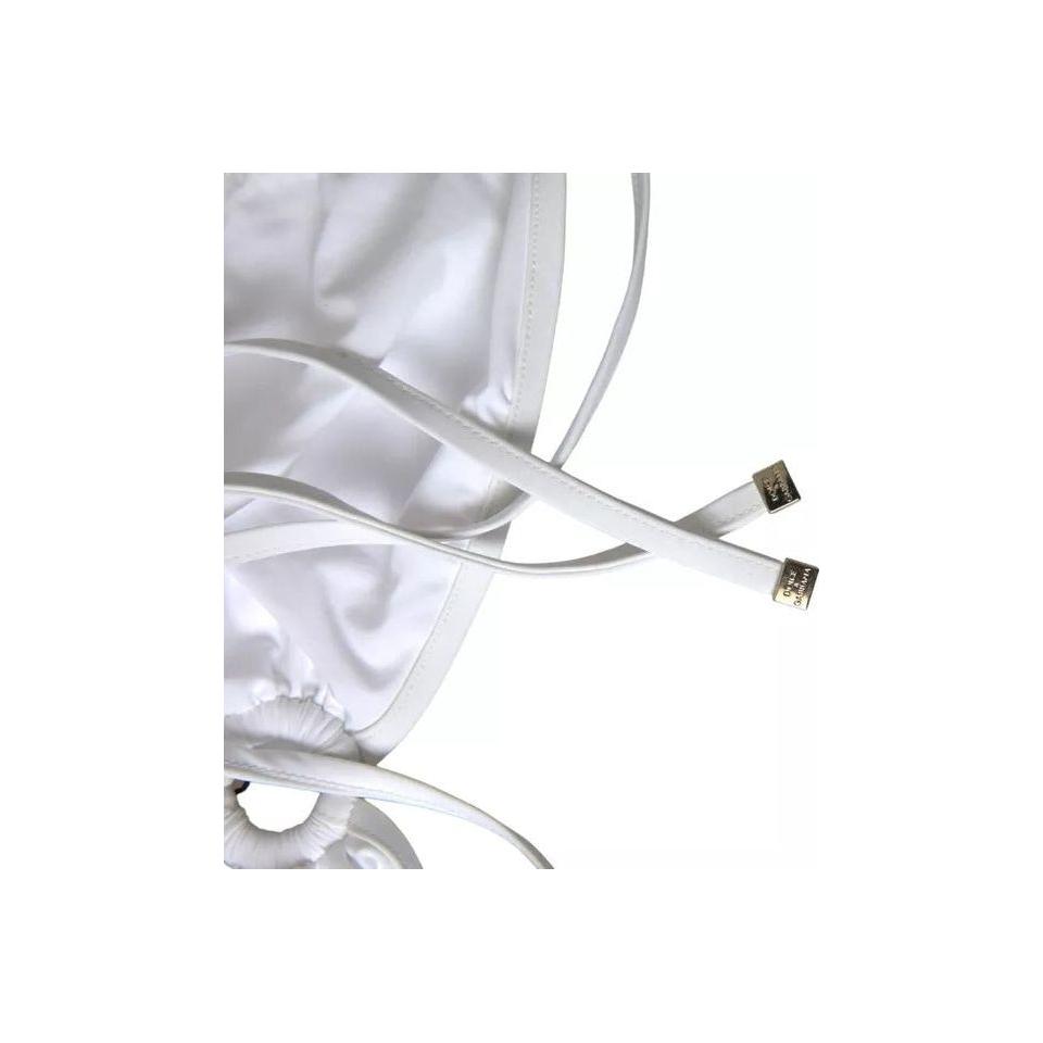 Dolce & Gabbana White Nylon Stretch Swimwear Top Bikini