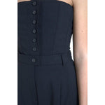 Dolce & Gabbana Black Wool Stretch Strapless Jumpsuit Dress