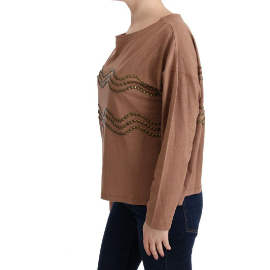 John Galliano Brown Cotton Studded Sweater TUI10024-2
