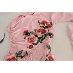 Dolce & Gabbana Pink Flower Embellished One Shoulder Dress DR28039
