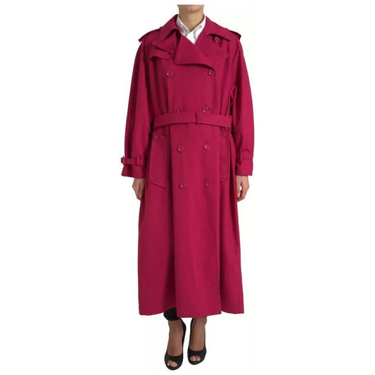 Dolce & Gabbana Dark Pink Double Breasted Trench Coat Jacket JKT3574-42