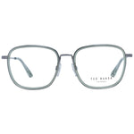 Ted Baker Green Men Glasses Frame, metal full-rim, square style with demo lenses, size 51-17-140, includes branded case.
