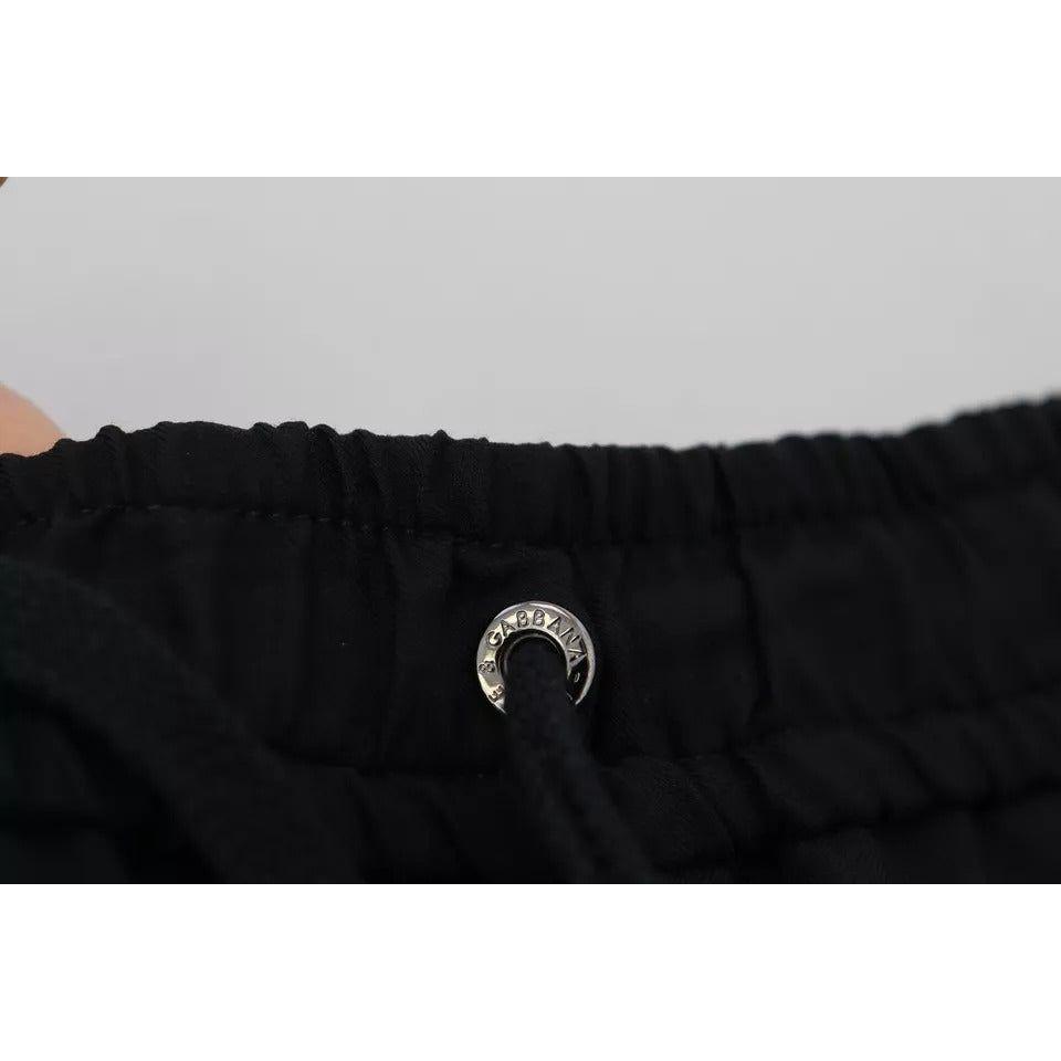Dolce & Gabbana Black Jogger Jogging Wool Pants