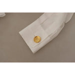 Dolce & Gabbana White Cotton Collared Long Sleeves Formal Shirt Top