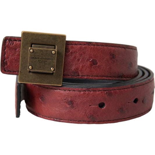 Dolce & Gabbana Brown Leather Square Metal Buckle Belt BEL9220-85