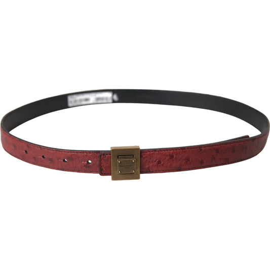 Dolce & Gabbana Brown Leather Square Metal Buckle Belt BEL9220-85