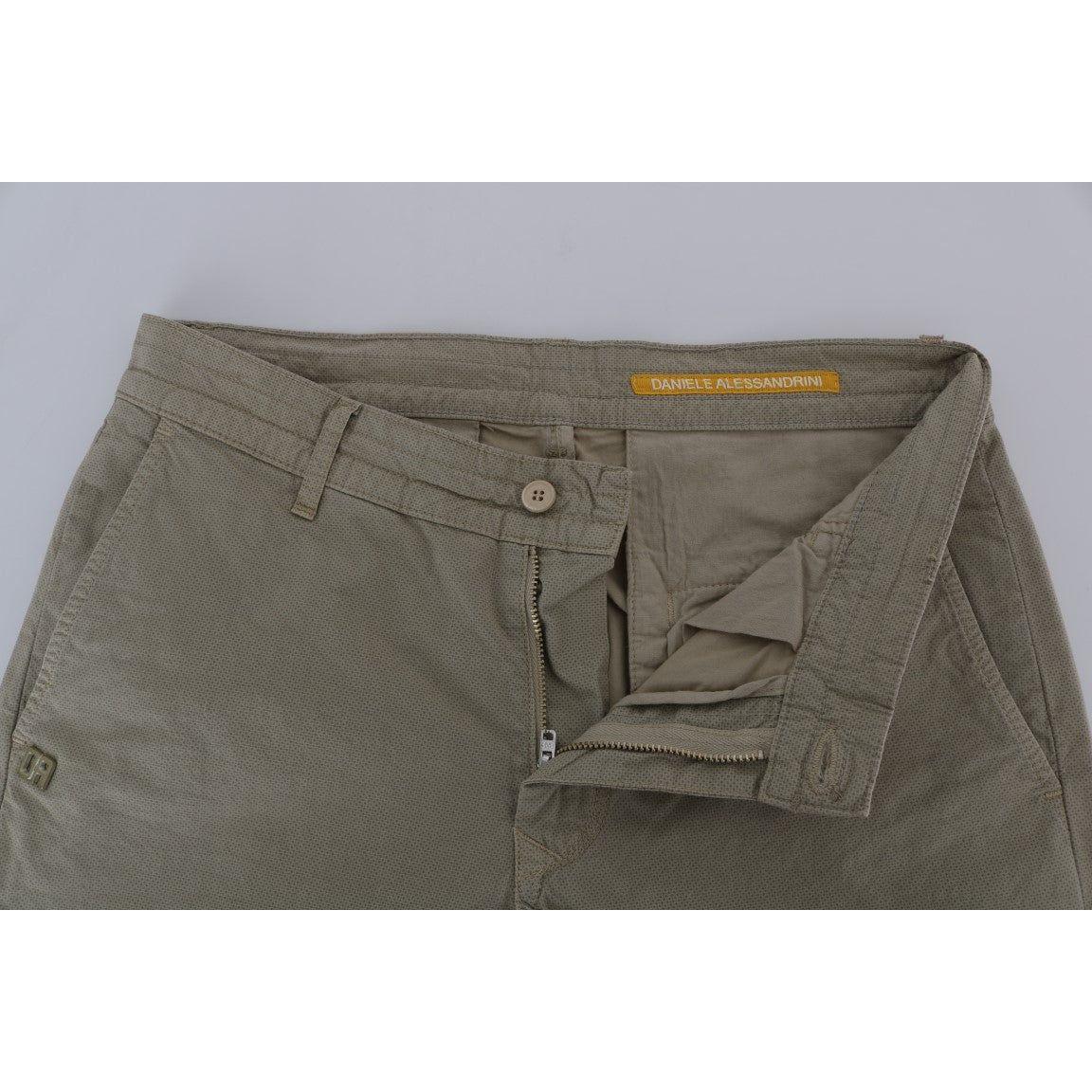 Daniele Alessandrini Beige Cotton Stretch Slim Fit Chinos TSH1382-2