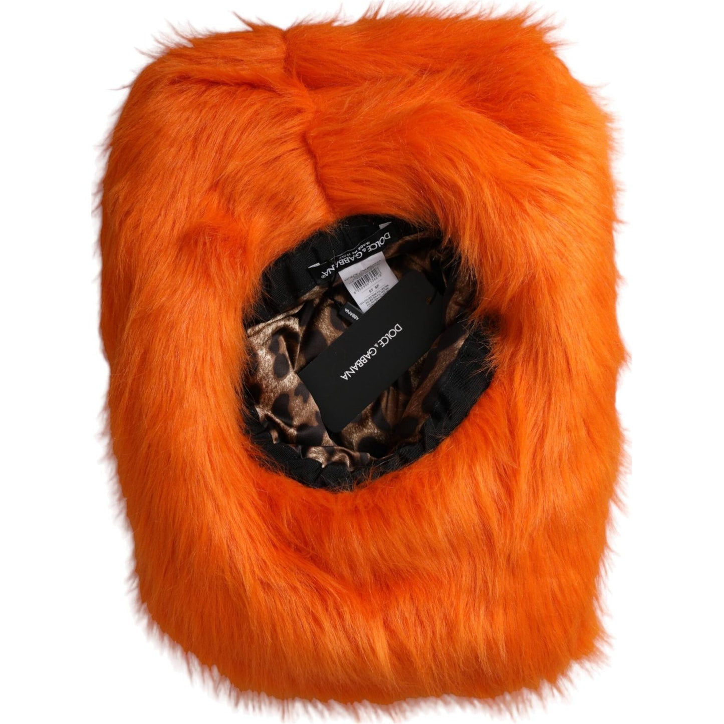 Dolce & Gabbana Orange Faux Fur Polyester Fedora Hat