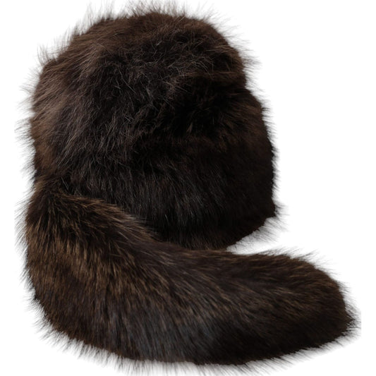 Dolce & Gabbana Women Brown Raccoon Fur Bucket Hat HAT9581-57