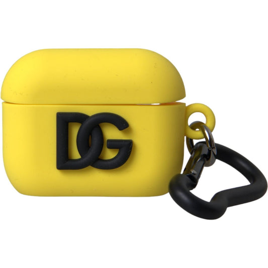 Dolce & Gabbana Yellow Silicone Logo Embossed Airpods Case SMY10258