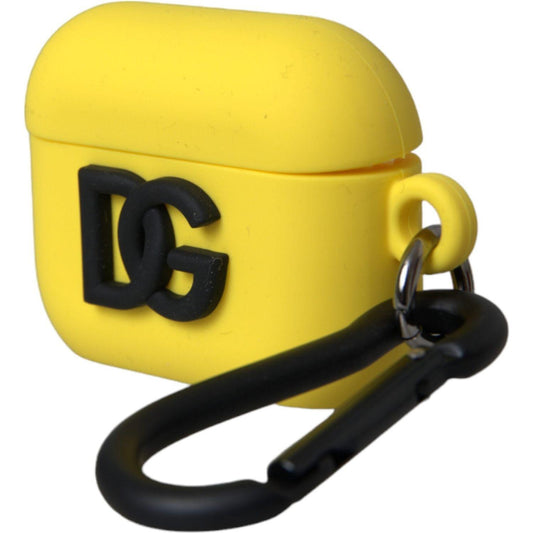 Dolce & Gabbana Yellow Silicone Logo Embossed Airpods Case SMY10258