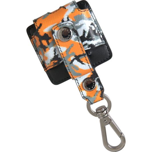 Dolce & Gabbana Multicolor Camouflage Print Leather Metal Airpods Case SMY10263