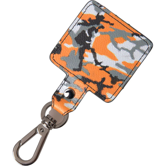 Dolce & Gabbana Multicolor Camouflage Print Leather Metal Airpods Case SMY10263