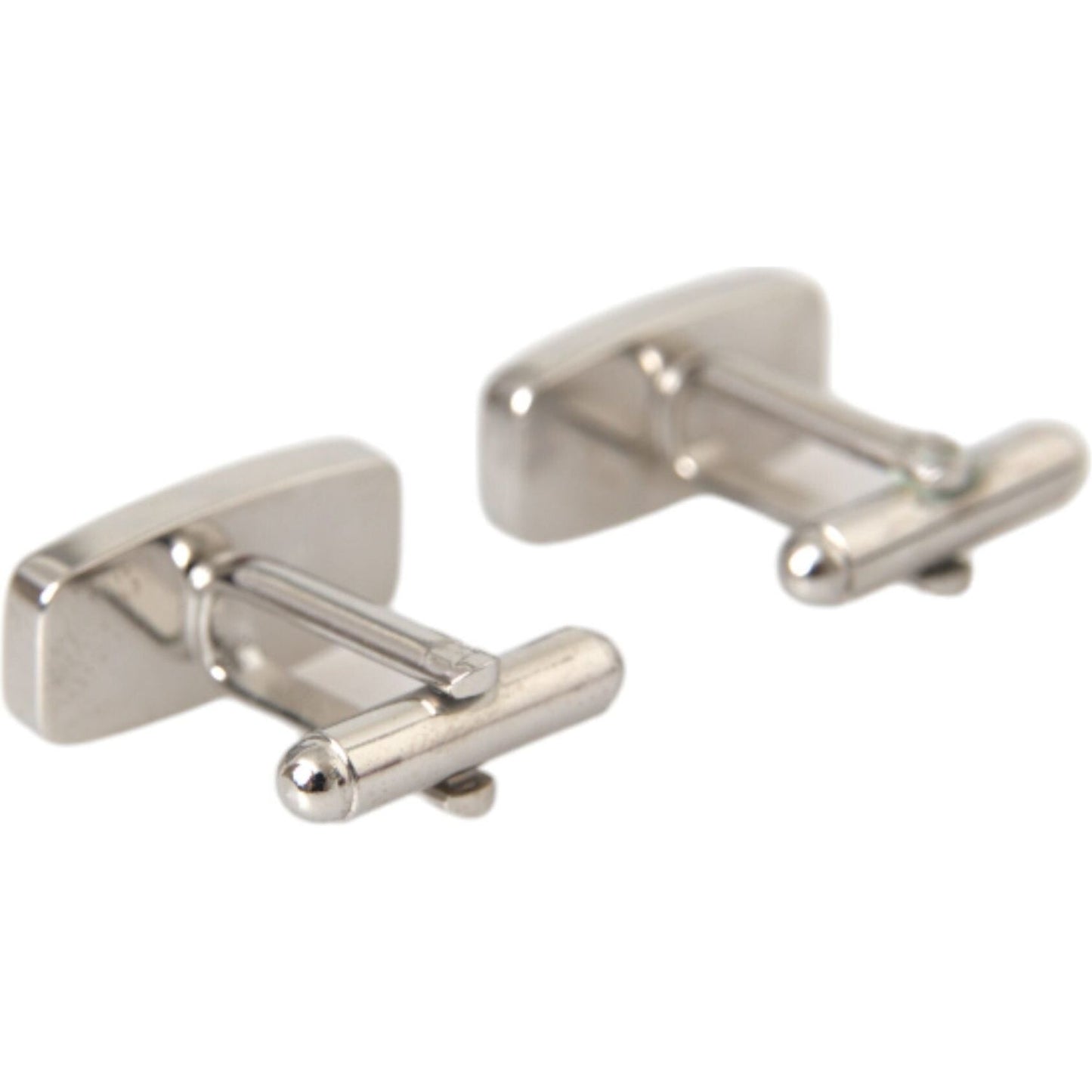 Dolce & Gabbana Silver Plated Metal Brass Pin Men Cufflinks Cufflinks