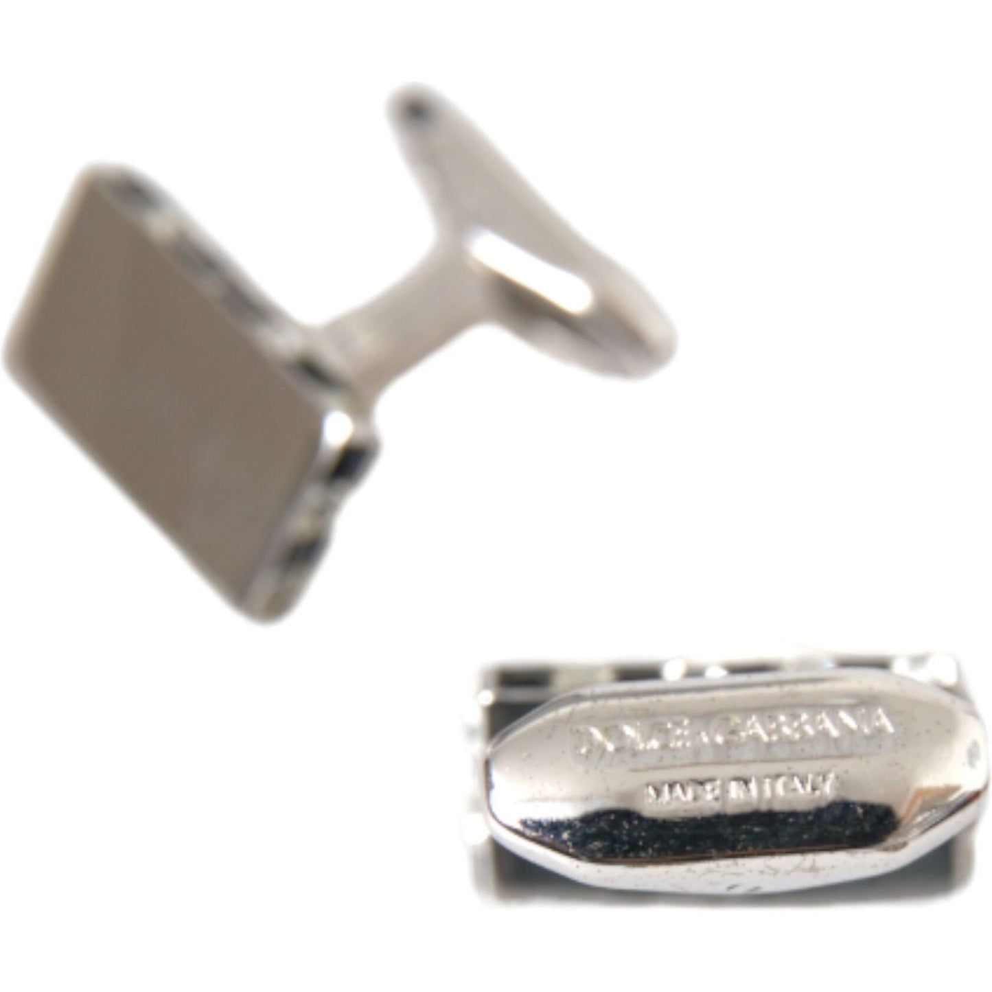 Dolce & Gabbana Silver Plated Metal Brass Pin Men Cufflinks Cufflinks