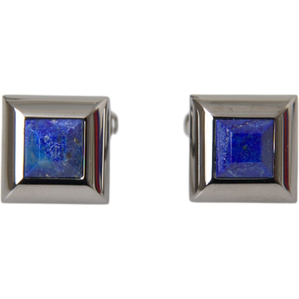 Dolce & Gabbana Silver Plated Brass Pin Crystal Cufflinks Cufflinks