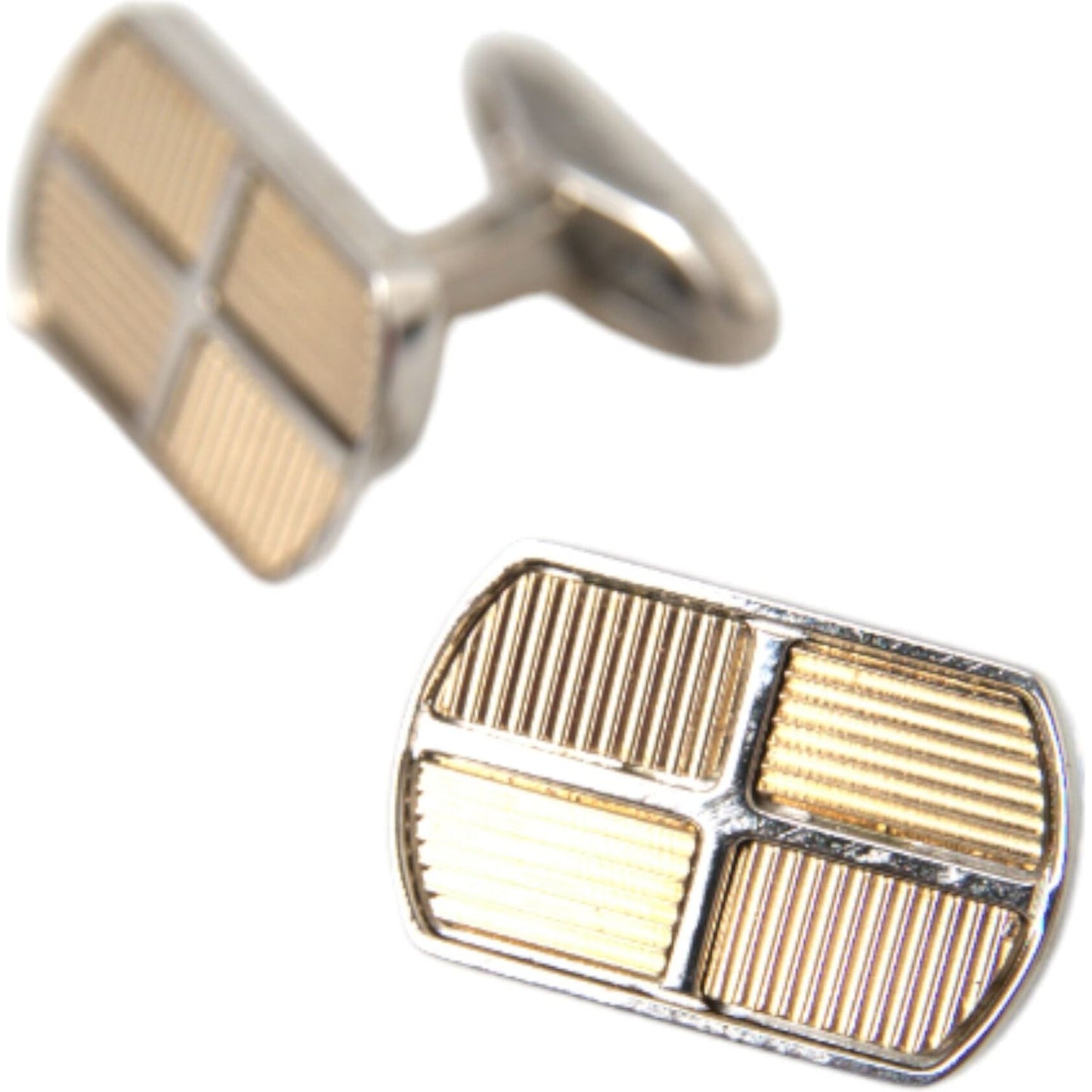 Dolce & Gabbana Silver Gold Plated Metal Brass Pin Cufflinks SMY10215
