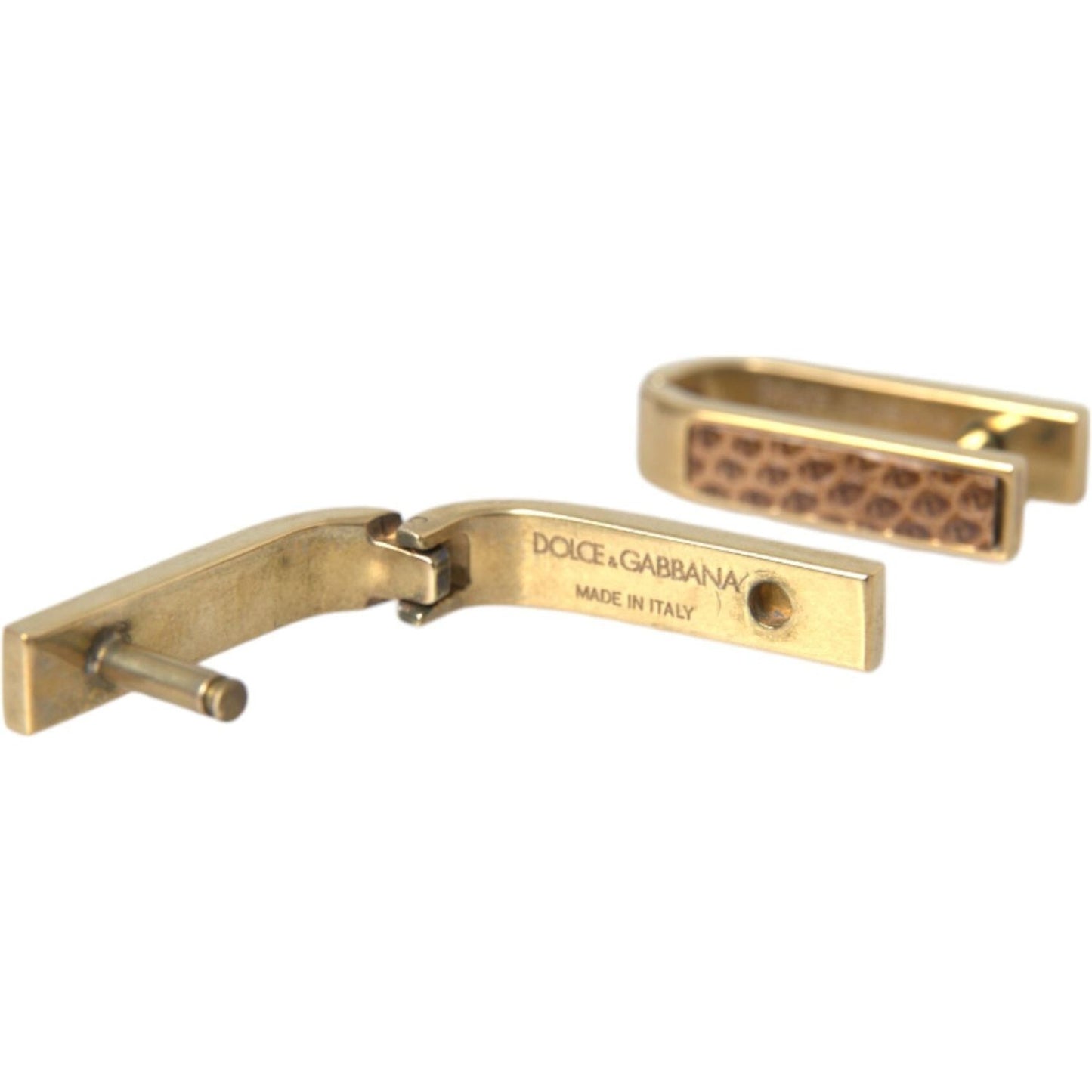 Dolce & Gabbana Gold Plated Metal Brass Pin Men Cufflinks SMY10217