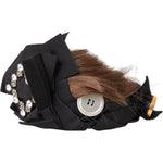 Dolce & Gabbana Black Crystal Button Brown Hair Women Headband Diadem SMY10229