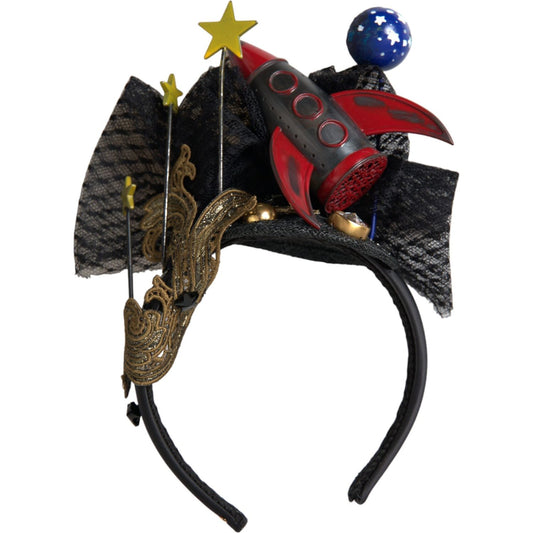 Dolce & Gabbana Multicolor Missile Rocket Crystal Stars Headband Diadem SMY10240