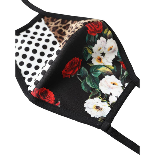Dolce & Gabbana Multicolor Leopard Floral Elastic Ear Strap Face Mask SMY10188