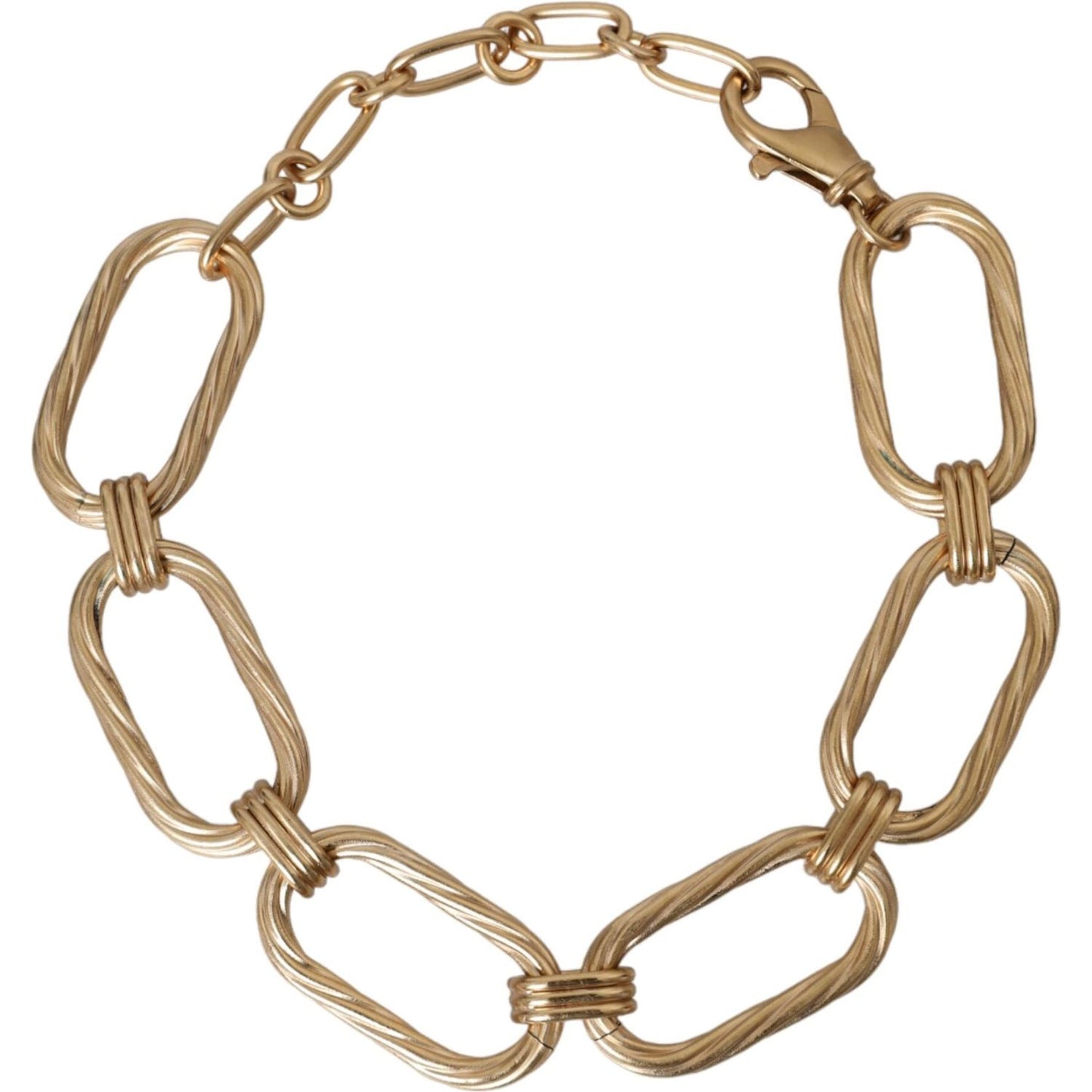 Dolce & Gabbana Gold Tone Brass Large Link Chain Jewelry Necklace