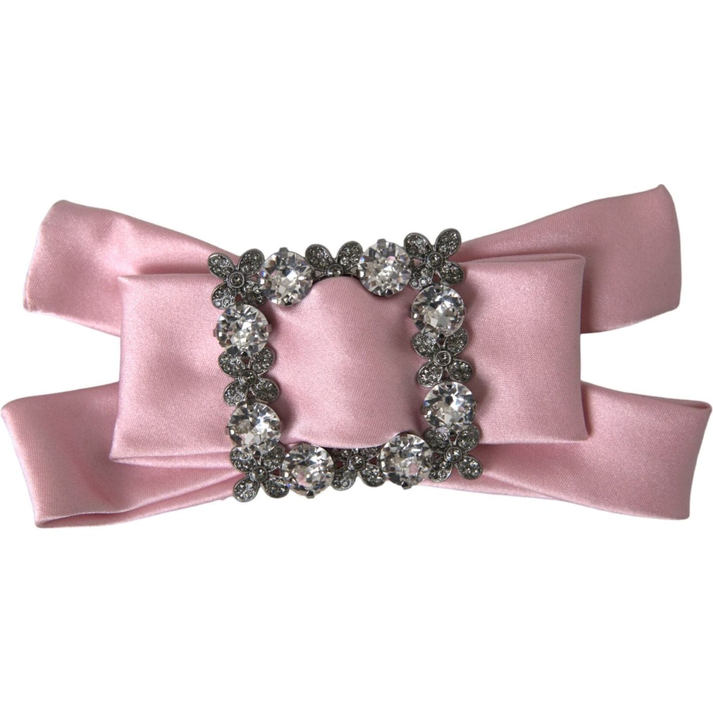Dolce & Gabbana Pink Satin Crystal Jewelry Brooch Hair Pin