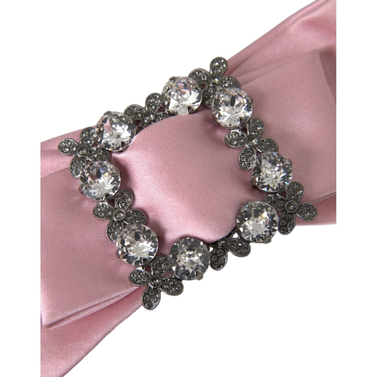 Dolce & Gabbana Pink Satin Crystal Jewelry Brooch Hair Pin