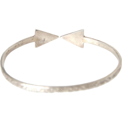 Nialaya Arrow Crystal 925 Silver Bangle Bracelet Women