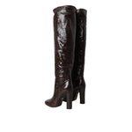 Dolce & Gabbana Brown Exotic Leather Heels High Boots Shoes