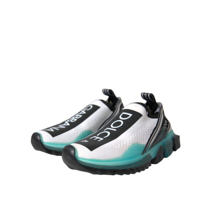 Dolce & Gabbana Black White Blue Slip On Sorrento Sneakers Shoes