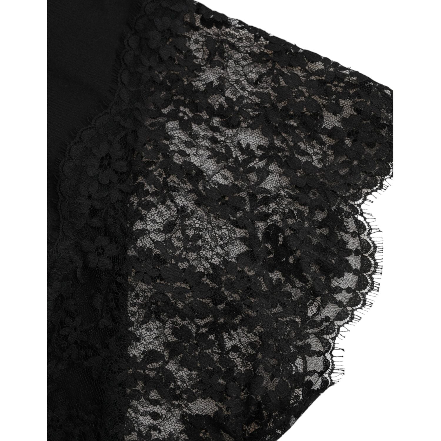 Dolce & Gabbana Black Sacred Heart Print Cotton Lace T-shirt