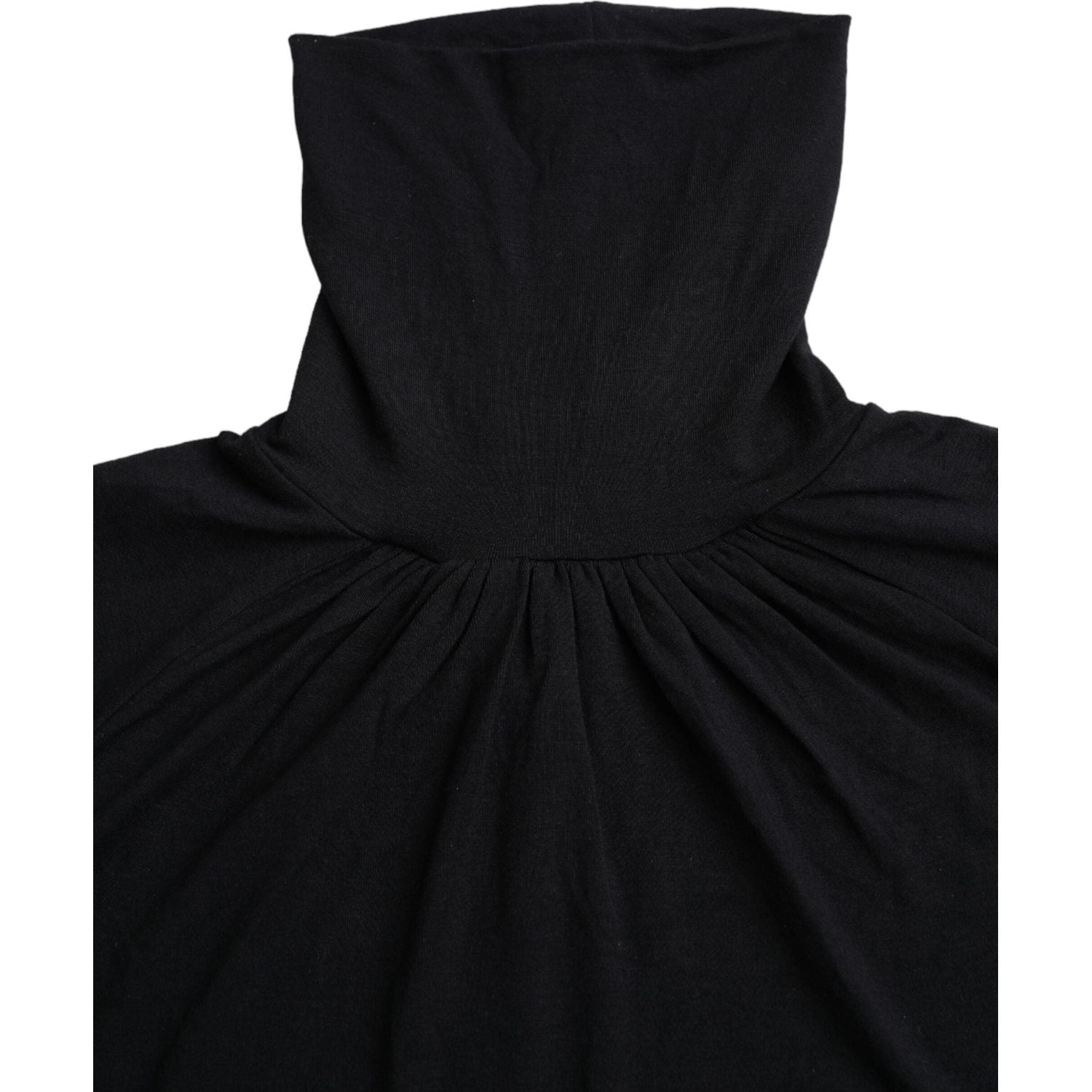 Costume National Black Turtleneck Viscose Short Sleeve Top