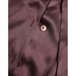 Dolce & Gabbana Brown Ascot Collar Long Sleeve Top Blouse