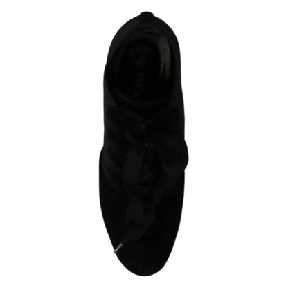 Dolce & Gabbana Black Suede Stretch Ankle Boots Booties Shoes